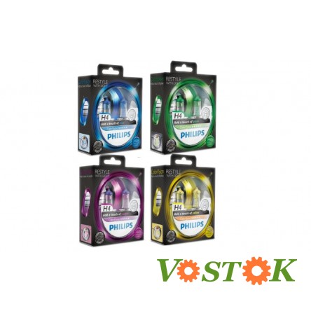 Лампа H4 12V 60/55W P43t -38 COLOR VISION Блакитна (2шт)