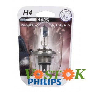 Лампа галогенная H4 12V 60/55W P43T-38 VISIONPLUS+60% (1 шт.)