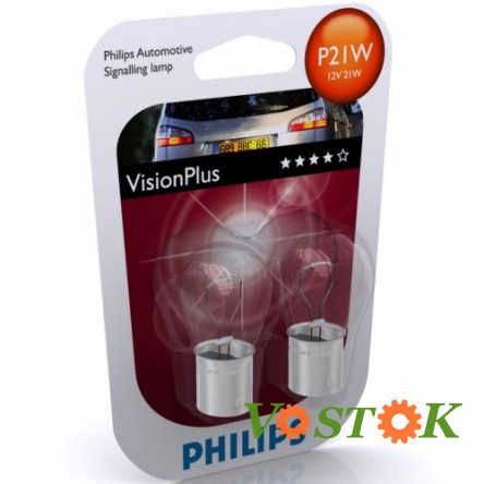 Лампа P21W 12V 21W BA15S VISIONPLUS (блистер 2шт.)