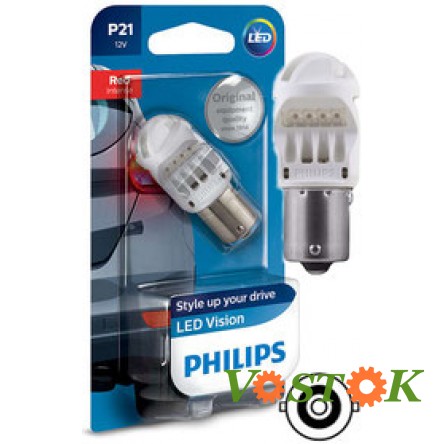 Лампа P21W LED RED 12839 12V (блістер 1 шт)