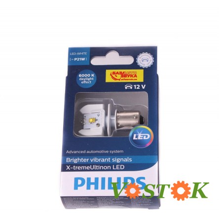 Лампа P21W LED 12/24 WHITE 6000 1,9W BA 15s
