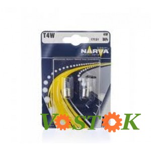 Лампа T4W 12V 4W BA9s (блістер 2 шт.)