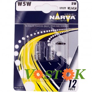 Лампа 12V W5W (W2.1*9.5d) (блістер 2шт.)