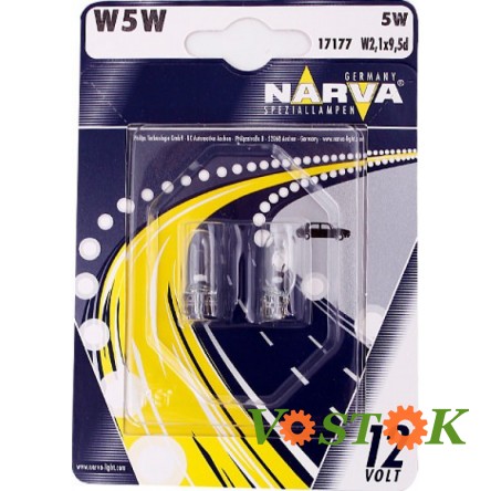 Лампа 12V W5W (W2.1*9.5d) (блістер 2шт.)