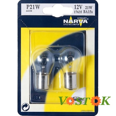 Лампа P21W 12V 21W BA15s (блістер 2 шт.)