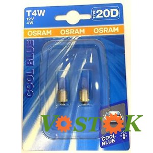 Лампа T4W 12V 4W BA9s CB 4000к (блістер, 2 шт)