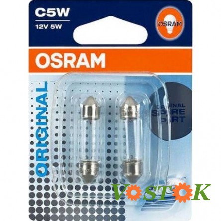 Лампа C5W 12V 5W SV8.5-11 35мм (блістер, 2 шт)