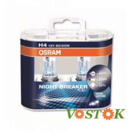 Лампа H4 12V 60/55W P43t NBR Plus+90% Hard Duopet ( блистер 2 шт.)