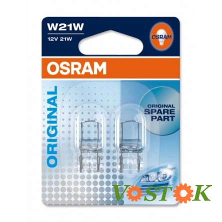 Лампа W21W 12V 21W W3x16d (блістер 2 шт)