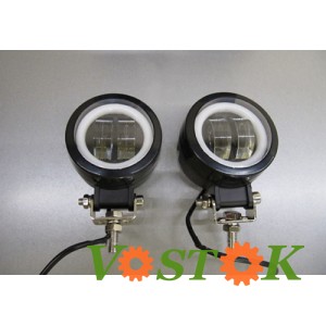 Фара LED 2 діода 20W з неоновим обідком кругла